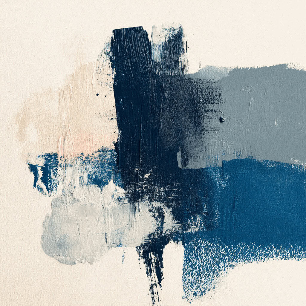 Abstract navy brushstroke