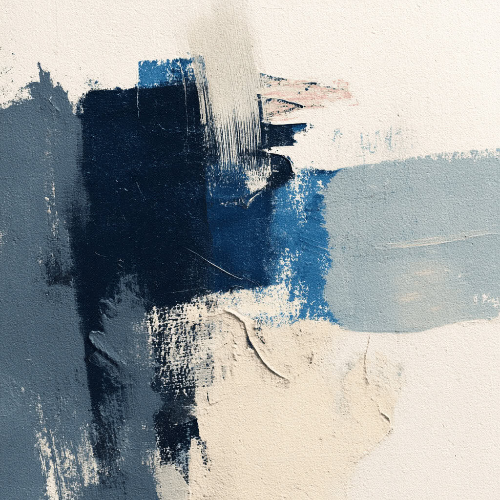 Abstract navy brushstroke