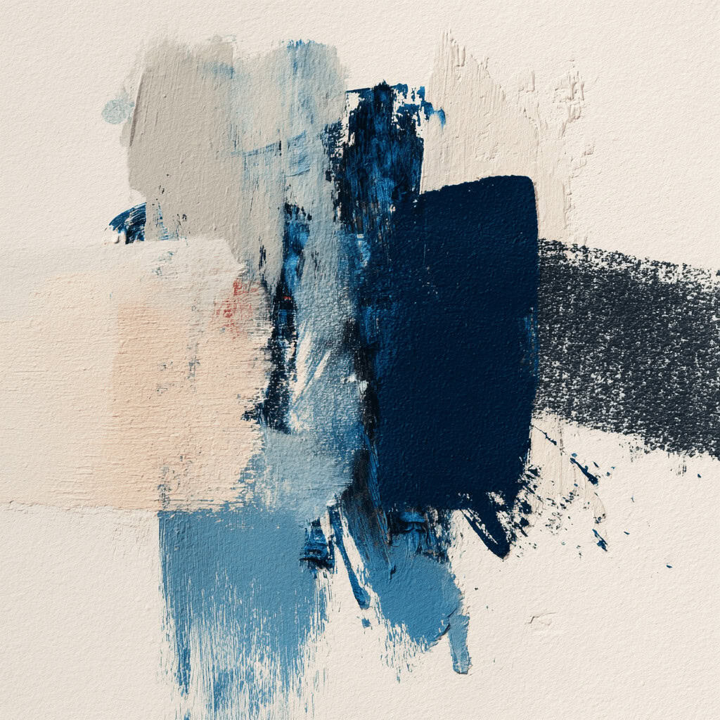 Abstract navy brushstroke