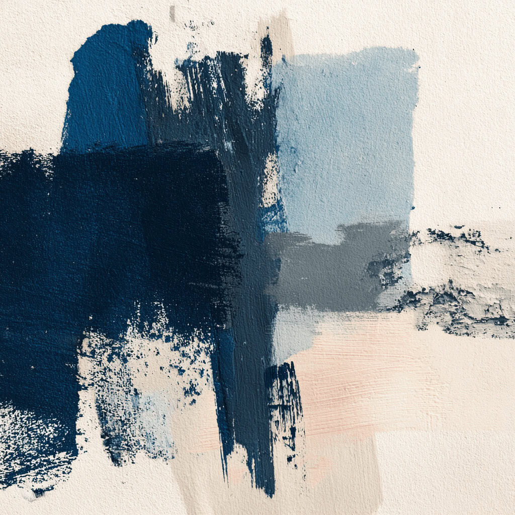 Abstract navy brushstroke